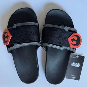 Star Wars Slides Heroes & Villains Rebel Size S/M With Tags black NWT